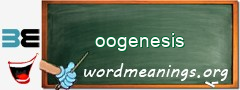 WordMeaning blackboard for oogenesis